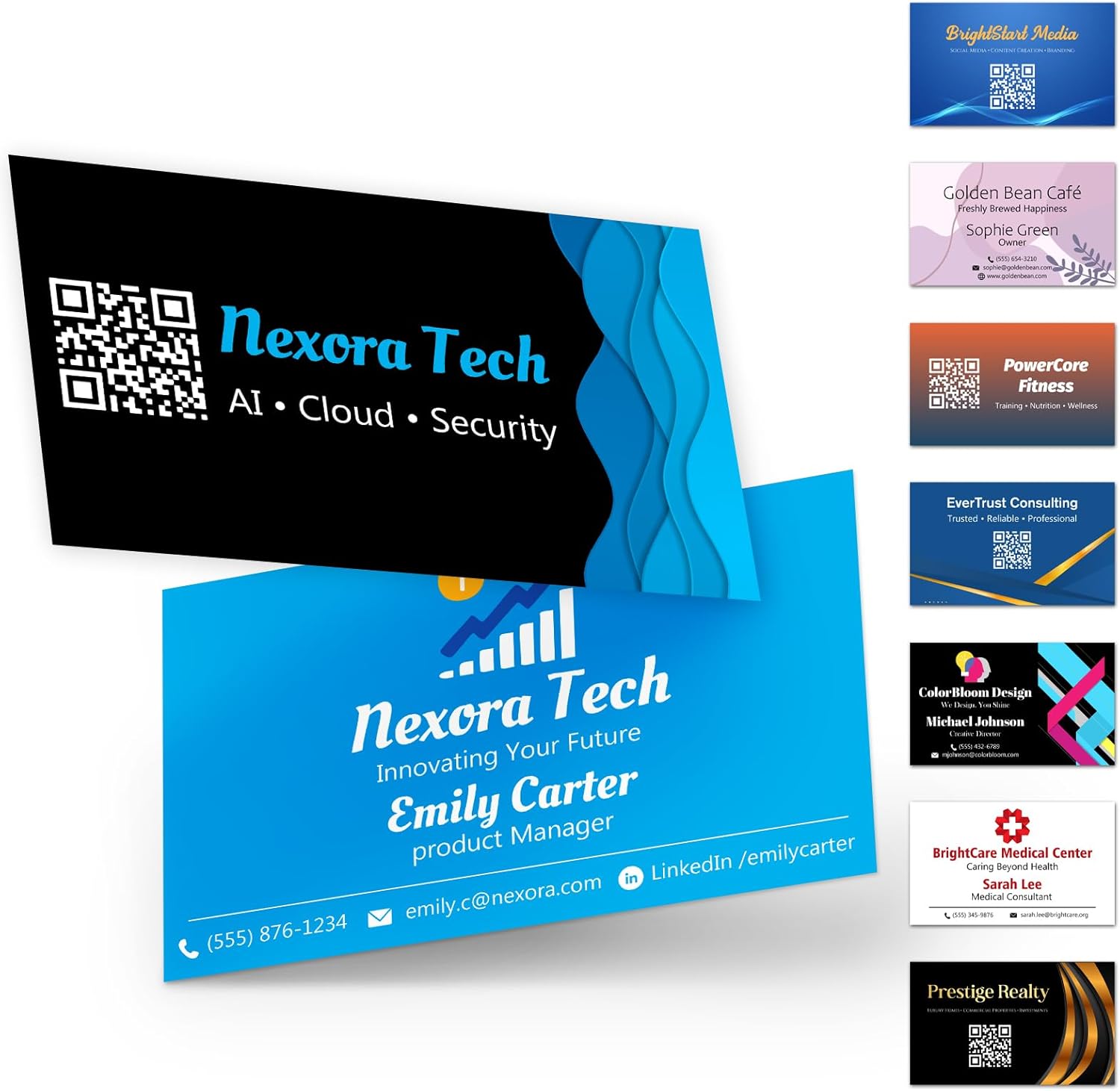 Custom Business Cards with Business Logo Text Photo, Customized Business Cards Double-sided Printed with Different Design, Personalized Business Cards Add Your Own Design