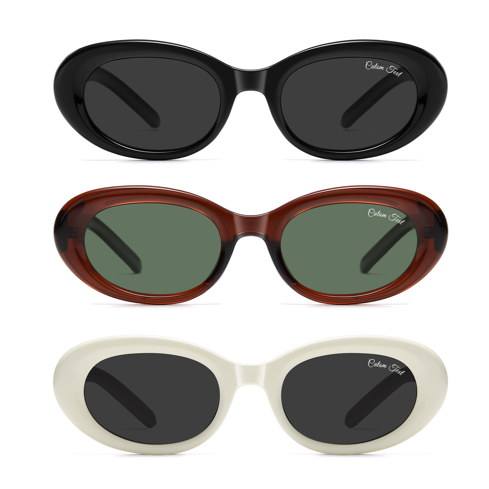 mosanana Oval Cat Eye Sunglasses for Women Retro Y2K Style MS52372 Geometric Stylish Temples, UV400 Protection, Designed for Daily Outfits, Travel and Fashion Looks