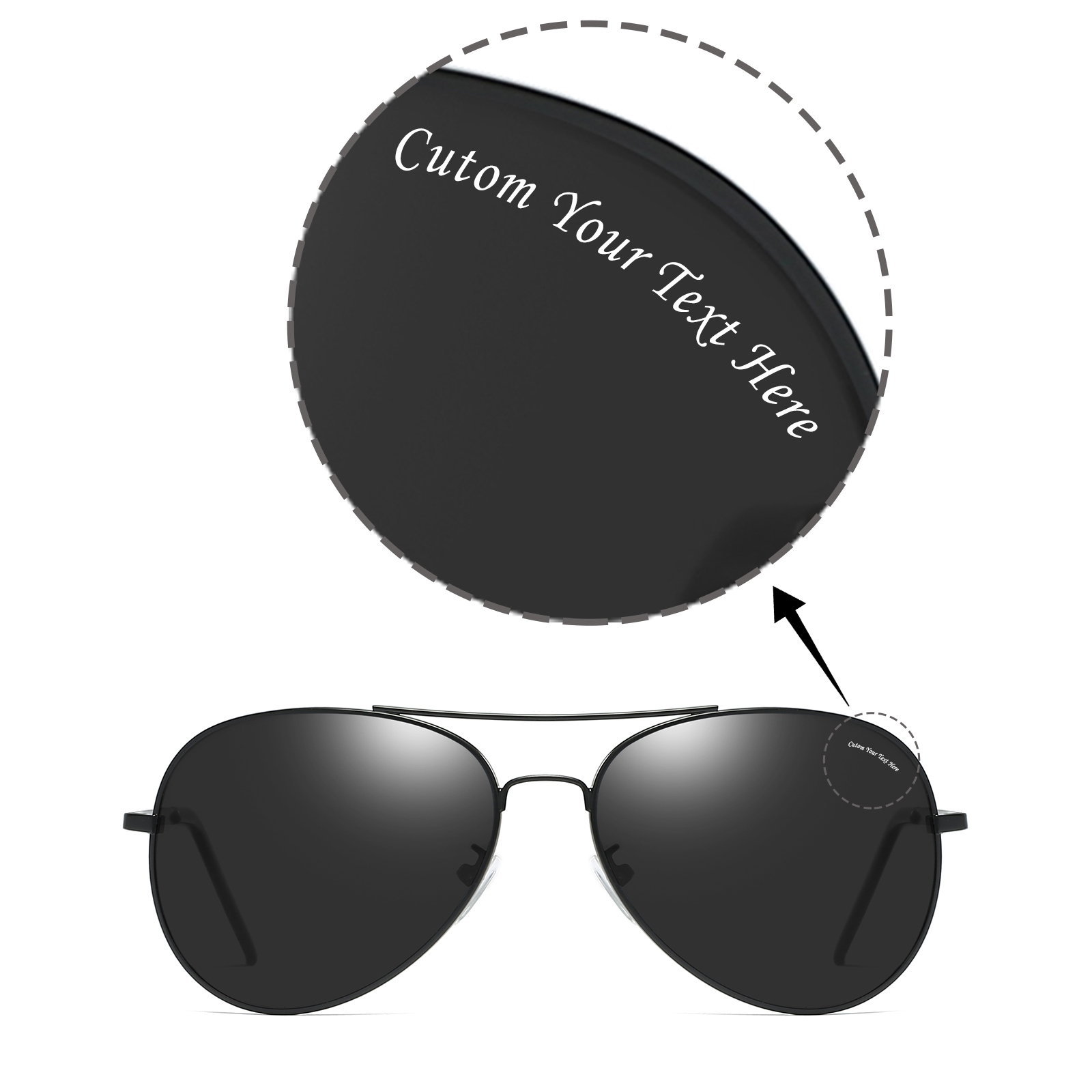 Custom Customized Personalized Classic Aviator Polarized Sunglasses for Driving/Travel/Go fishing