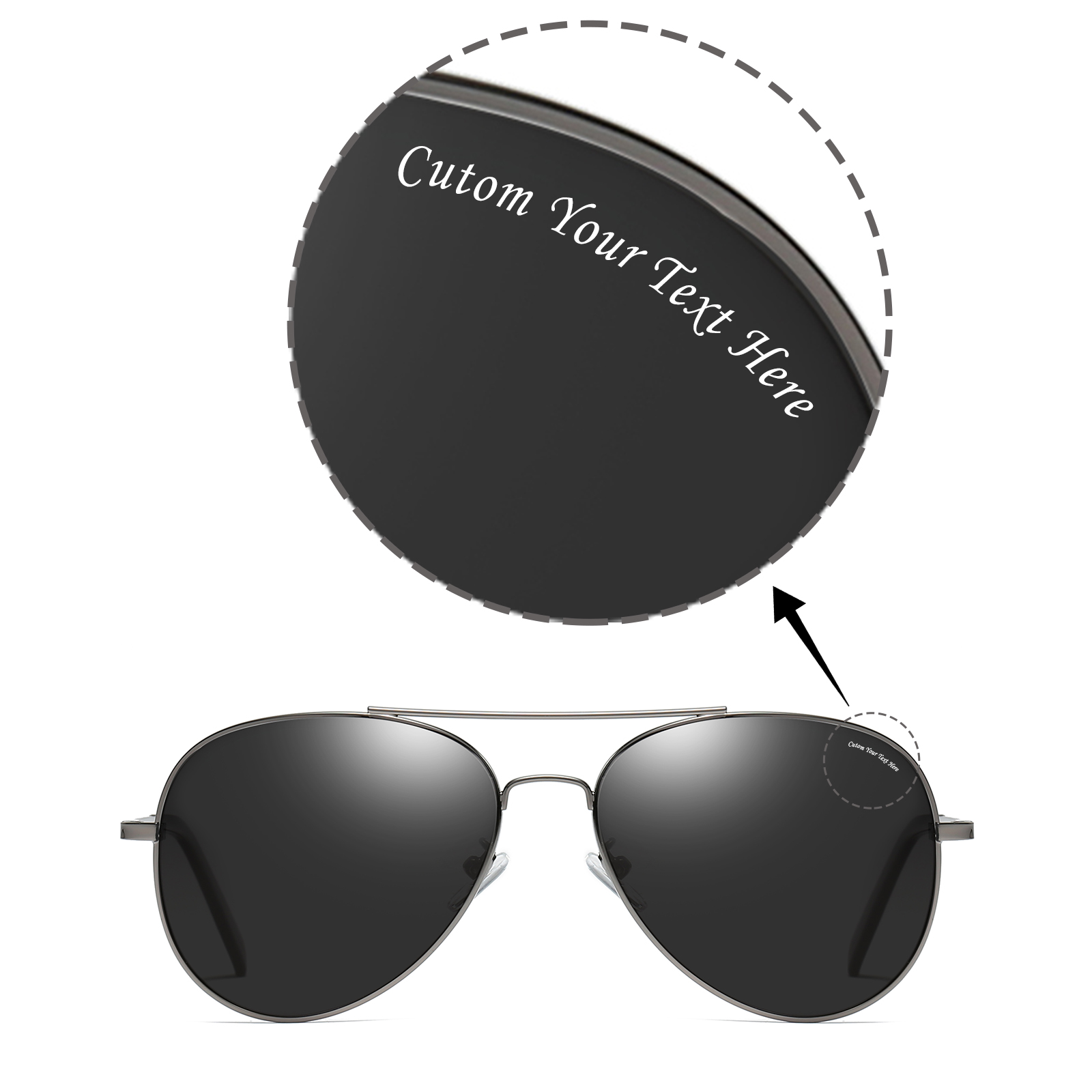 Custom Customized Personalized Classic Aviator Polarized Sunglasses for Driving/Travel/Go fishing