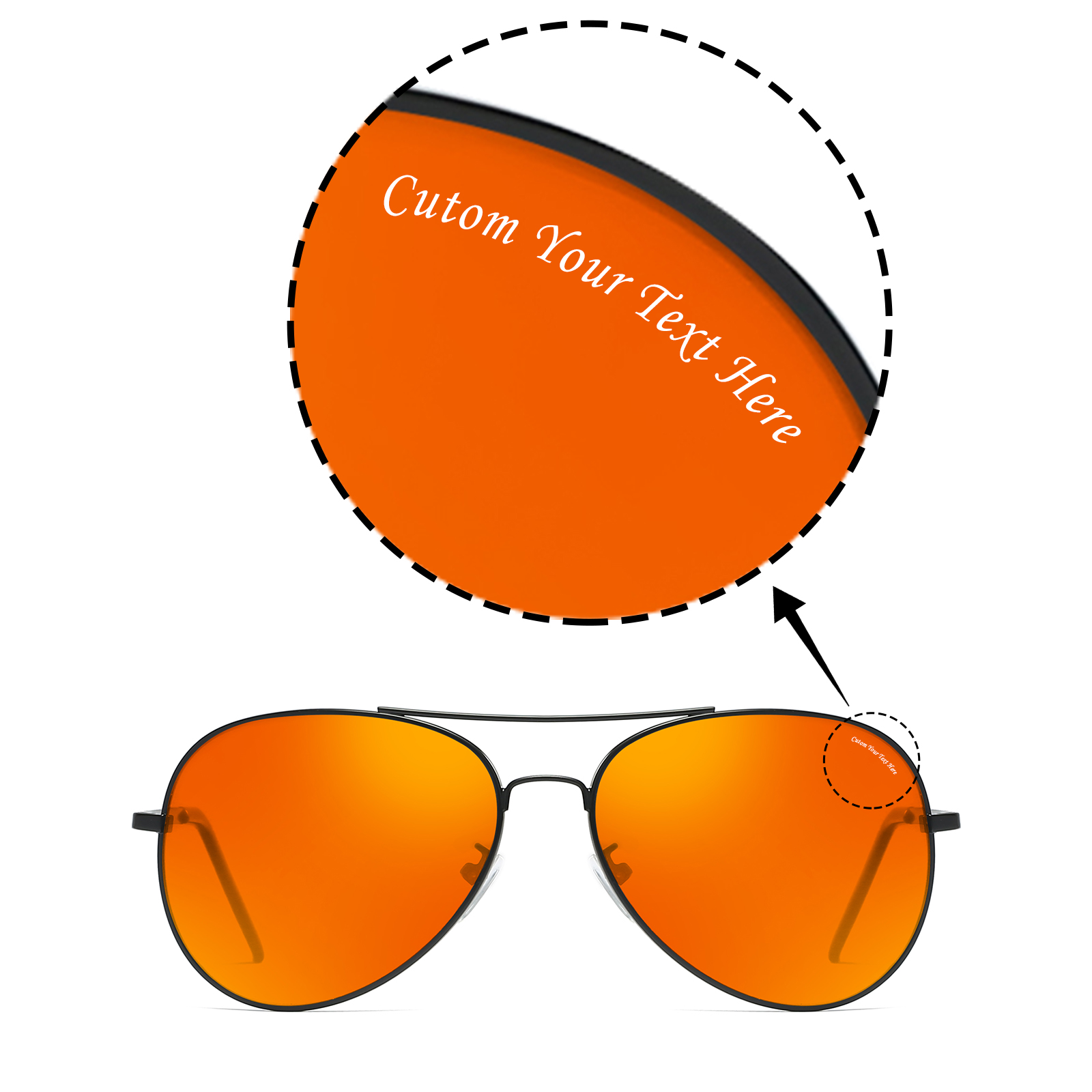 Custom Customized Personalized Classic Aviator Polarized Sunglasses for Driving/Travel/Go fishing