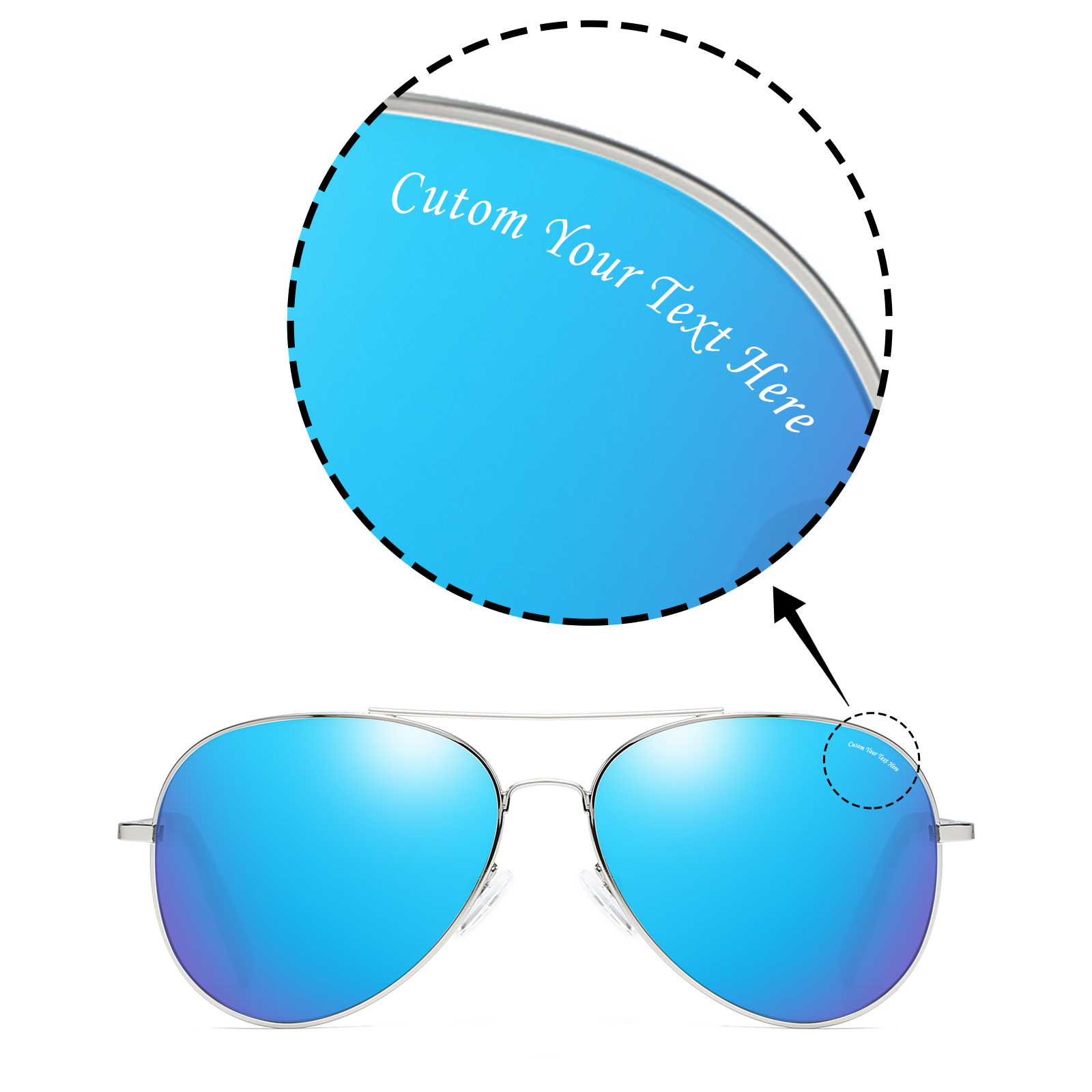 Custom Customized Personalized Classic Aviator Polarized Sunglasses for Driving/Travel/Go fishing