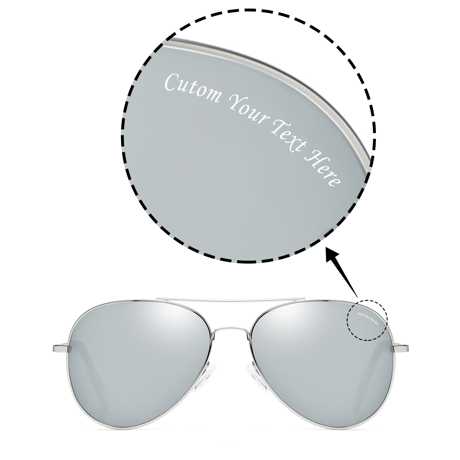 Custom Customized Personalized Classic Aviator Polarized Sunglasses for Driving/Travel/Go fishing