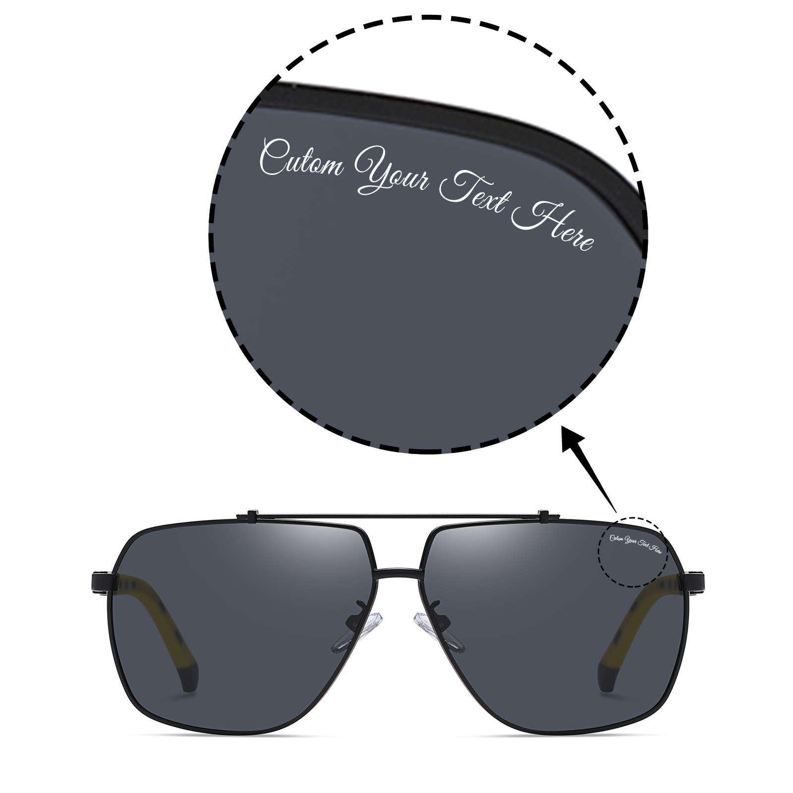 Custom Customized Personalized Classic Aviator Polarized Sunglasses for Driving/Travel/Go fishing