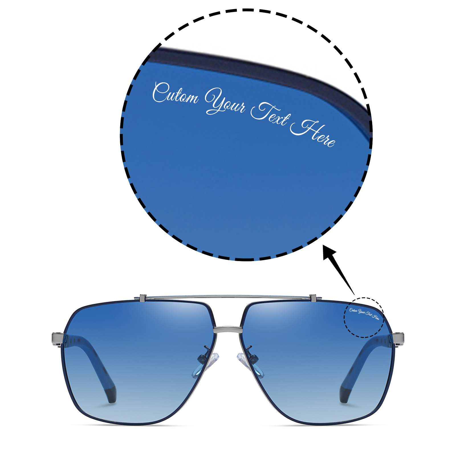Custom Customized Personalized Classic Aviator Polarized Sunglasses for Driving/Travel/Go fishing
