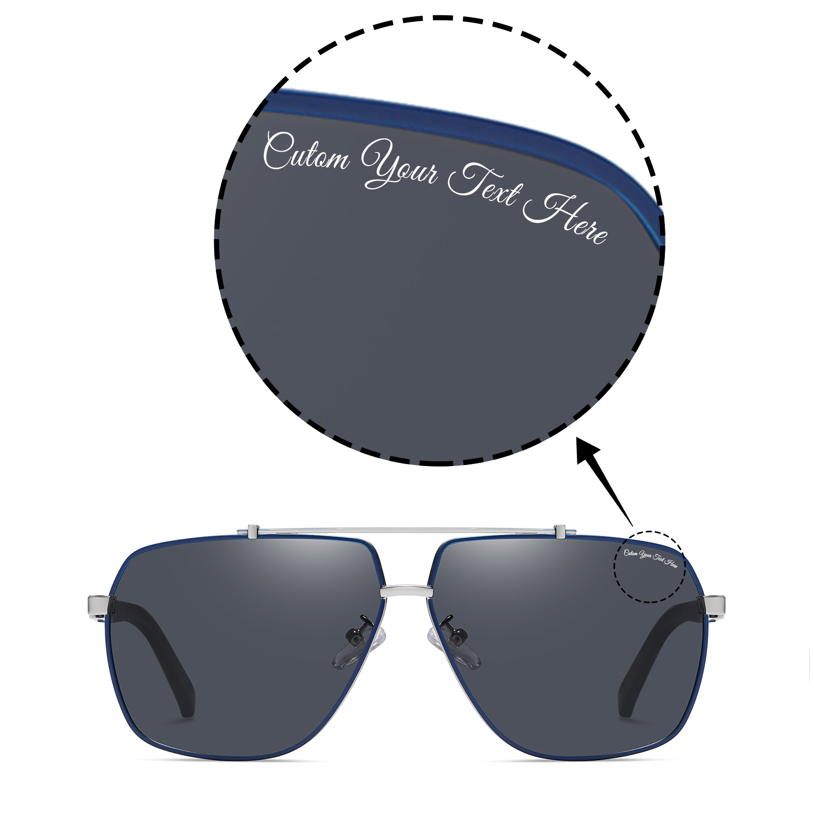 Custom Customized Personalized Classic Aviator Polarized Sunglasses for Driving/Travel/Go fishing