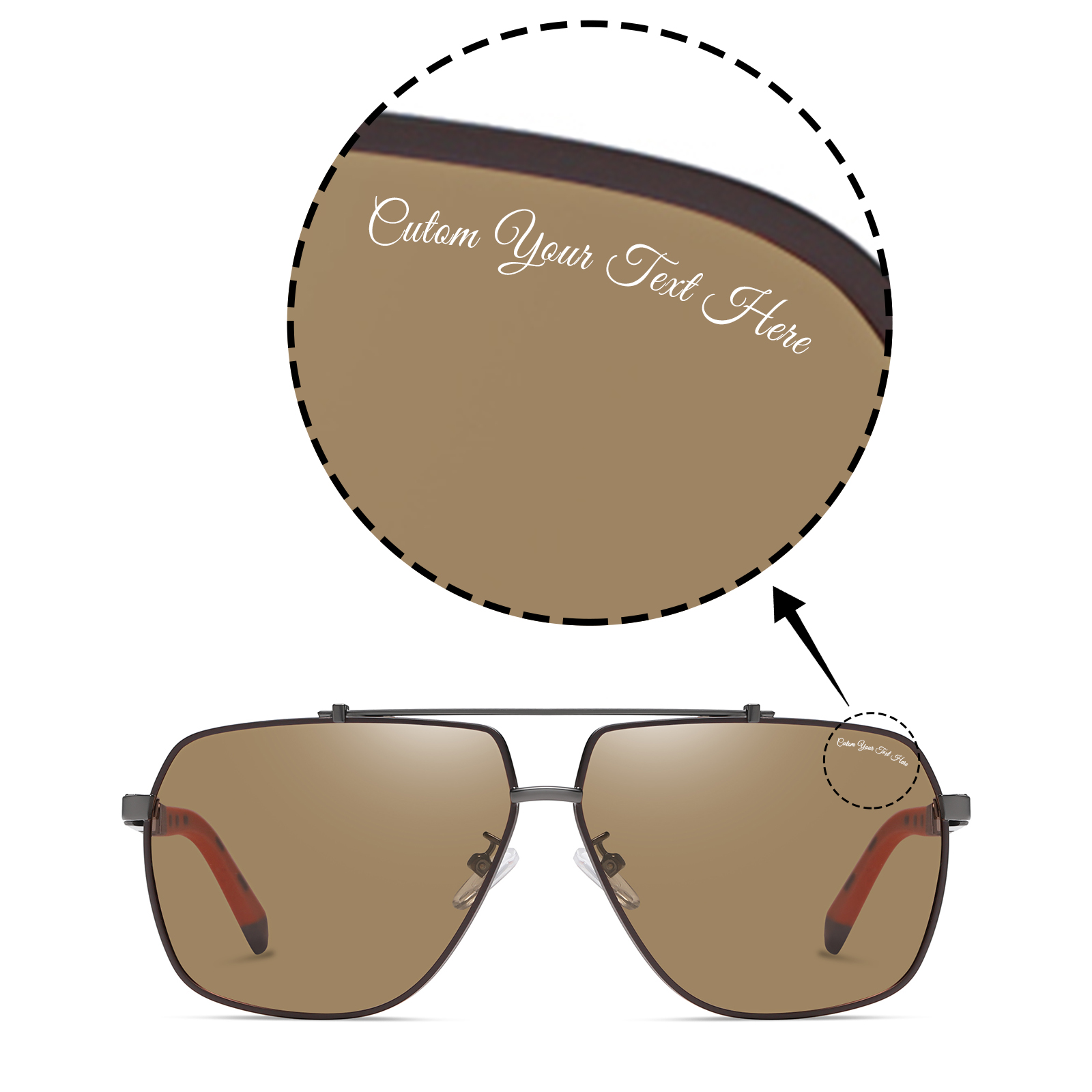 Custom Customized Personalized Classic Aviator Polarized Sunglasses for Driving/Travel/Go fishing