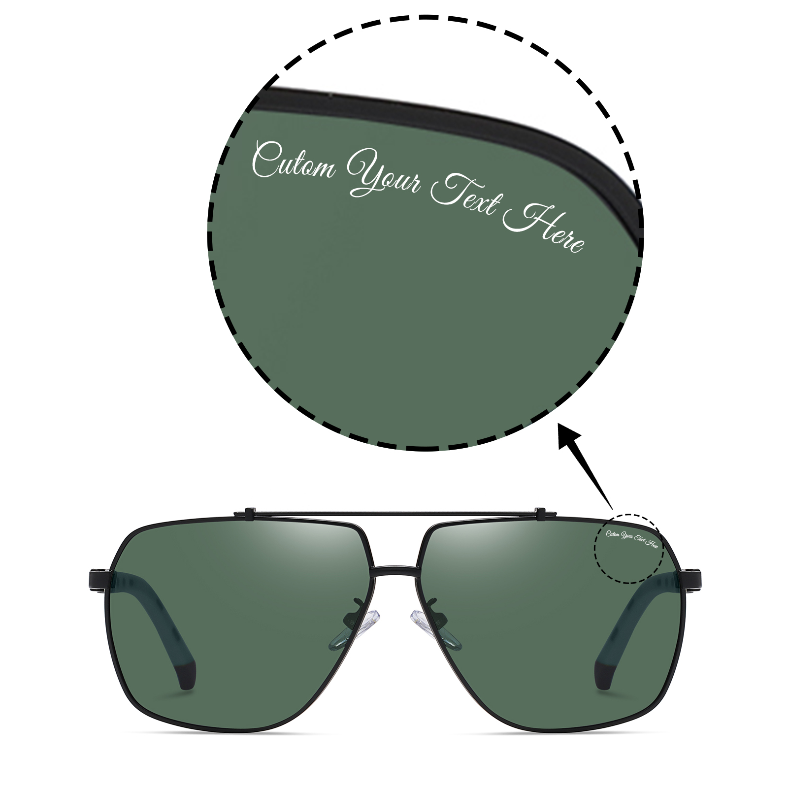 Custom Customized Personalized Classic Aviator Polarized Sunglasses for Driving/Travel/Go fishing