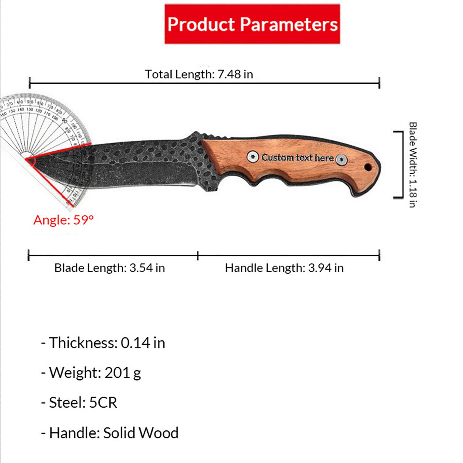 Fixed Blade Hunting Knife with Leather Sheath - 23cm Long Fixed Blade Skinner | 5mm Thick Blade Deer Skinning Knifee | Premium Steel Hunting Knives with Wooden Handle and Brass Guards | Skinning Knofe for huntings with Sheath for Survival Camping