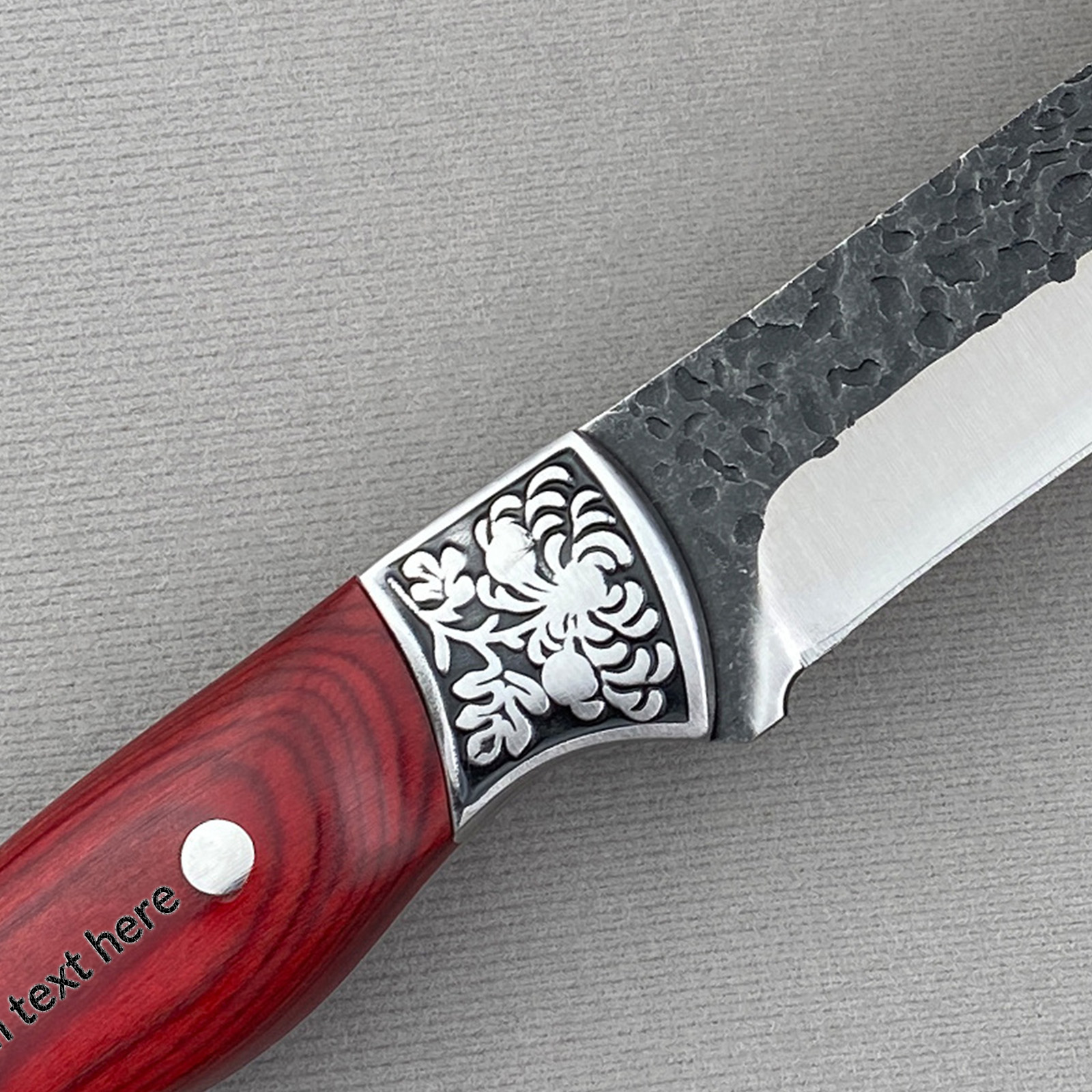 Meat Cleaver, Forged Cleaver Kitchen Stainless Steel Hand Meat Knife Paring Fishing Portable Butcher Boning Knives Cover(Red)