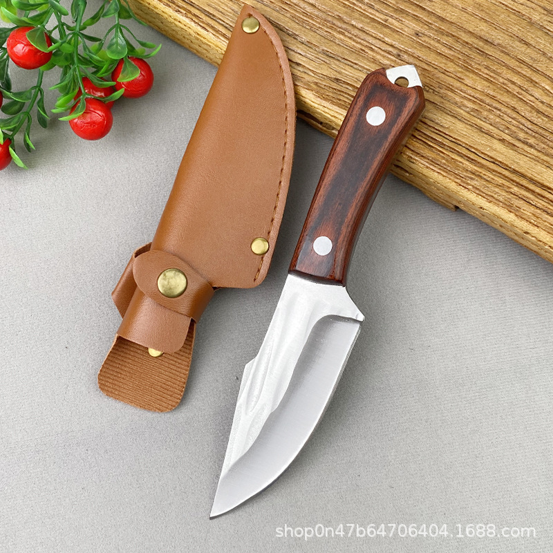 Purple Dragon Hunting Knife with Sheath - Ideal Gifts for Men Full Tang 440C Steel Fixed Blade Knife with Wood Handle - Drop Point Bushcraft Knives for Survival Fishing