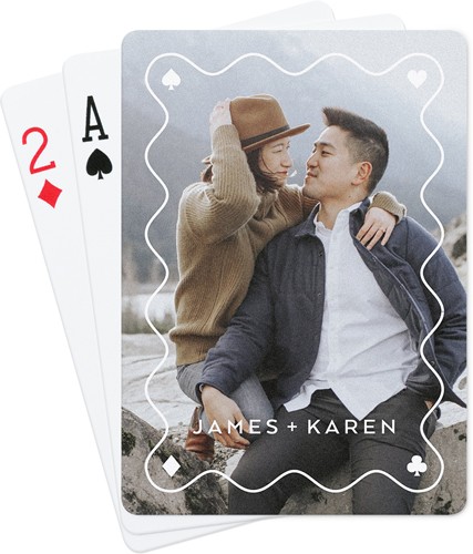Minimalist Wavy Border Playing Cards