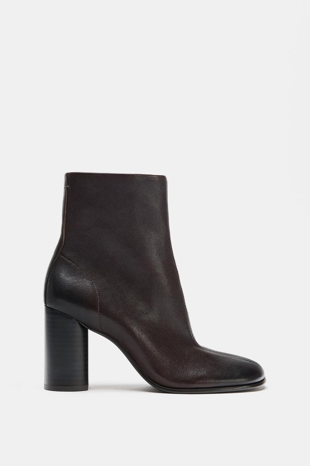 BOTTINES À TALONS EN CUIR