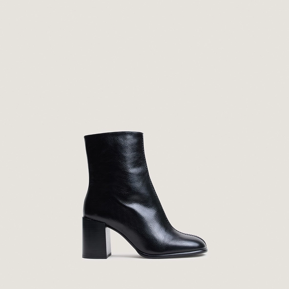 SANA - Boots à talon en cuir noir 
