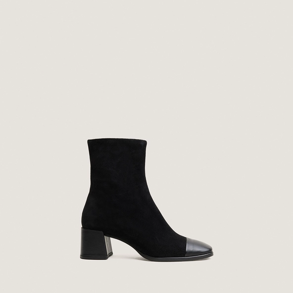 ALMA - Boots à talon en cuir noir 