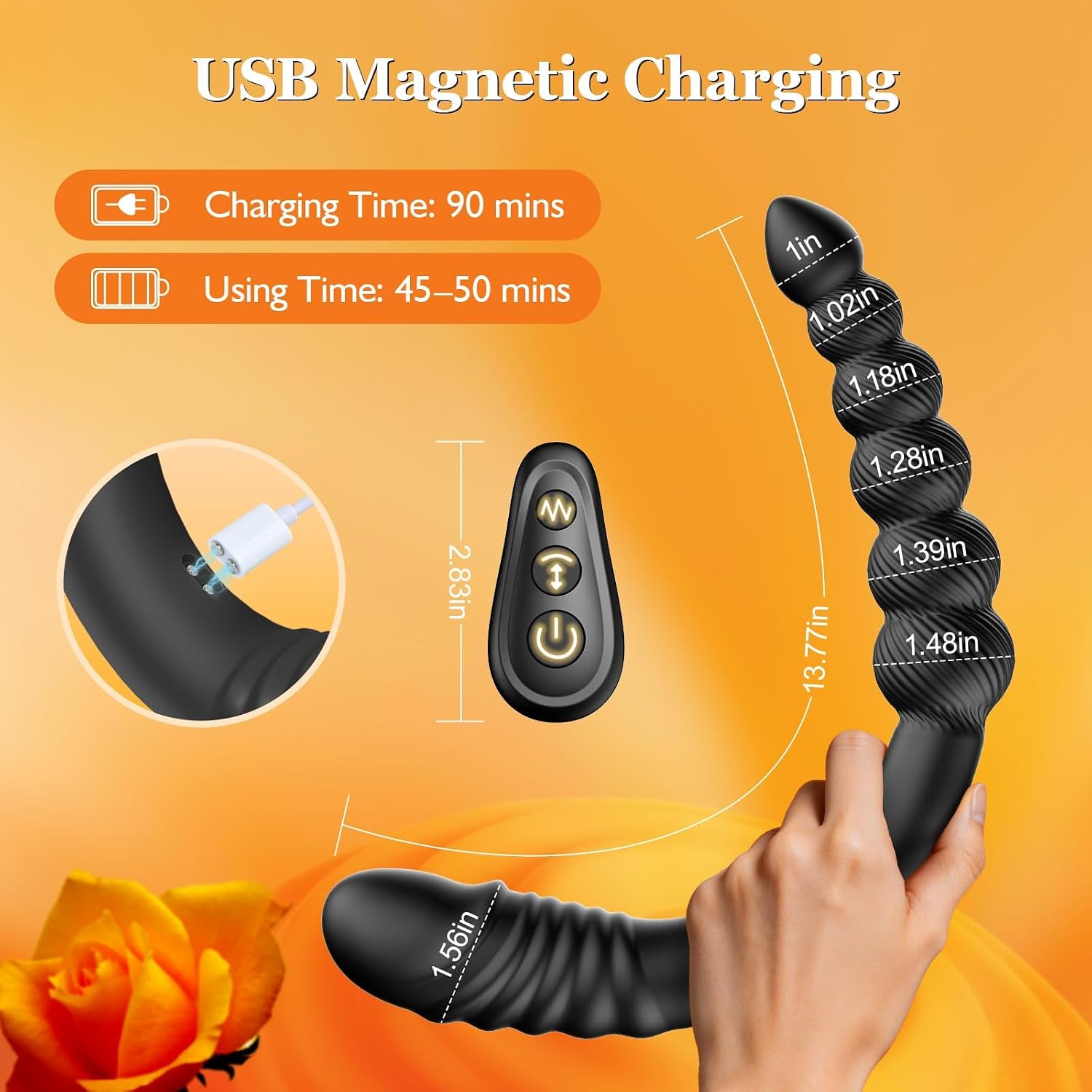 Smart Dual-Ended Telescopic Anal Toy-Black Mamba