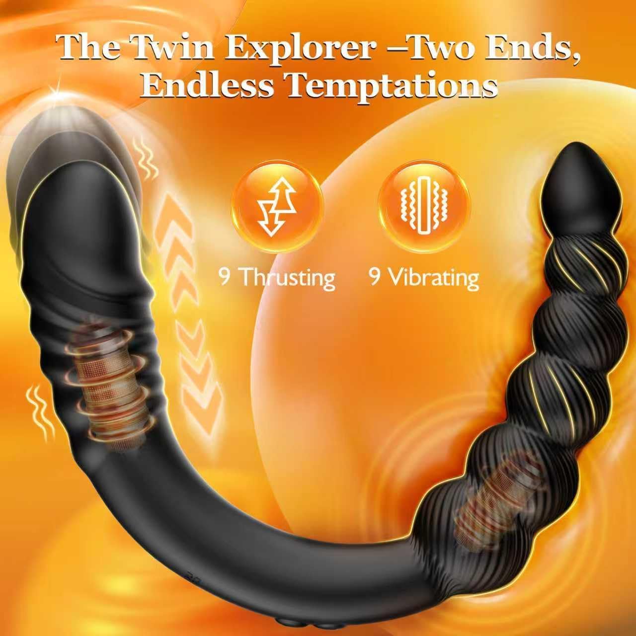 Smart Dual-Ended Telescopic Anal Toy-Black Mamba