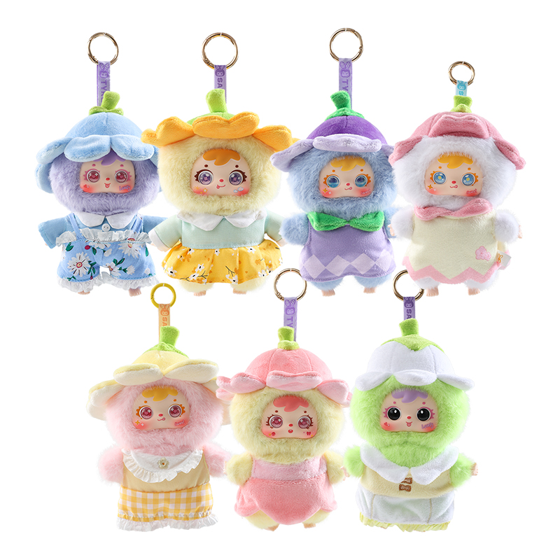 Samuel Flower Shadow and Flowing Light Plush Blind Box, Interchangeable Face Shell Rotatable Eyeball Collectible Doll