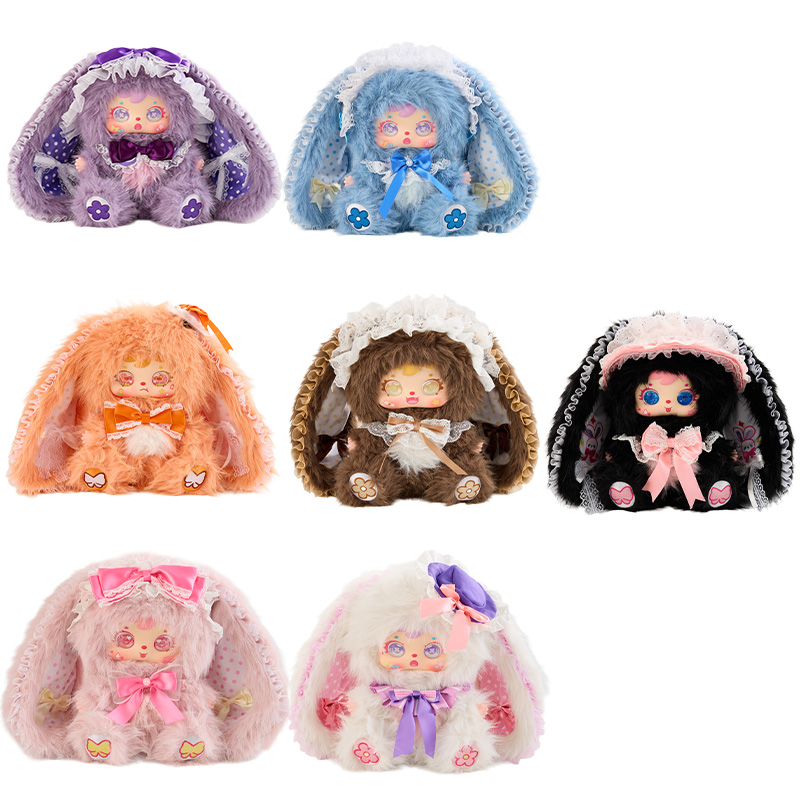 Samuel Rabbit and Fairy II 680% Plush Blind Box, Rotatable Eyeball Interchangeable Face Shell Collectible Doll