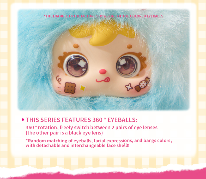 Samuel Masquerade Ball Plush Blind Box, Interchangeable Face Shell Doll Keychain with Rotatable Eyes & Built‑in Double‑Sided Makeup Mirror, Collectible Plush Pendant Gift for Girls