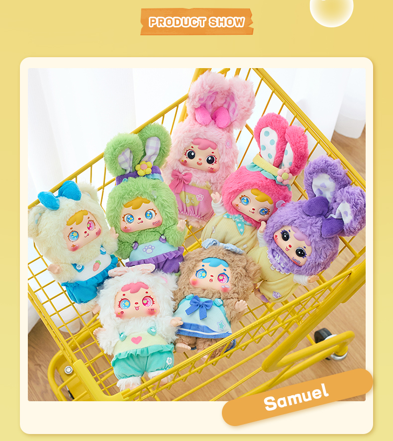 Samuel Happy Picnic Plush Pendant Blind Box, Little Bear & Little Rabbit Collectible Doll Keychain