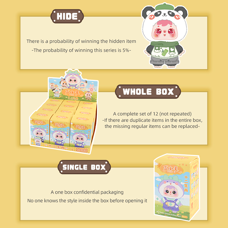 Samuel Chinese Zodiac Plush Blind Box, Removable Outfit Collectible Pendant Doll