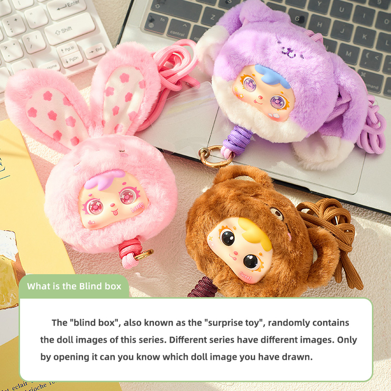 Samuel Cute Pet Paradise Plush Phone Lanyard Blind Box, Collectible Pet Doll Strap Charm