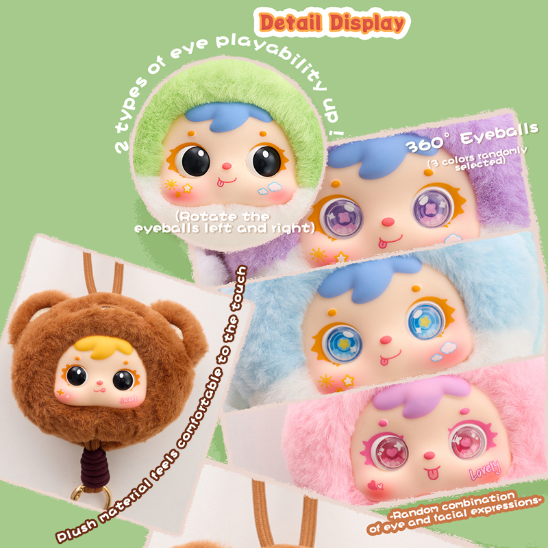 Samuel Cute Pet Paradise Plush Phone Lanyard Blind Box, Collectible Pet Doll Strap Charm