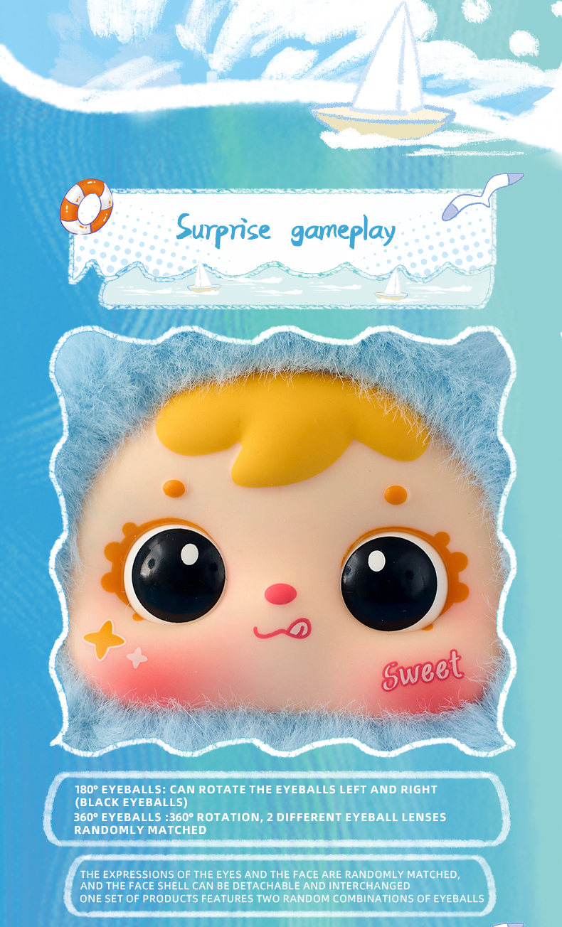 Samuel Plush Pendant Blind Box MR5028, Cute Collectible Doll Keychain with 3% Rare Hidden Variant, Ocean Story Series