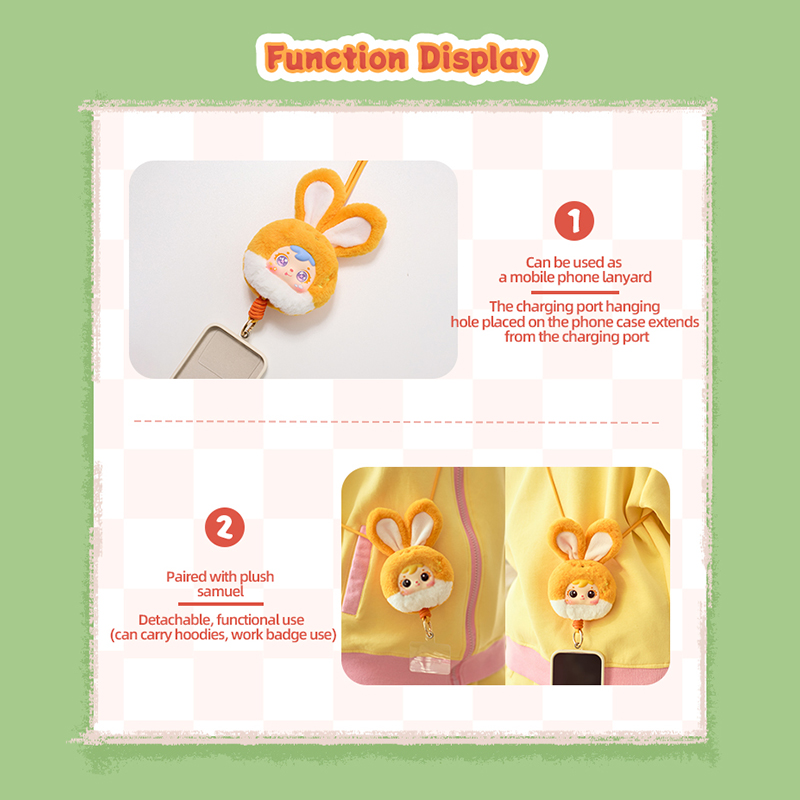 Samuel Cute Pet Paradise Plush Phone Lanyard Blind Box, Collectible Pet Doll Strap Charm