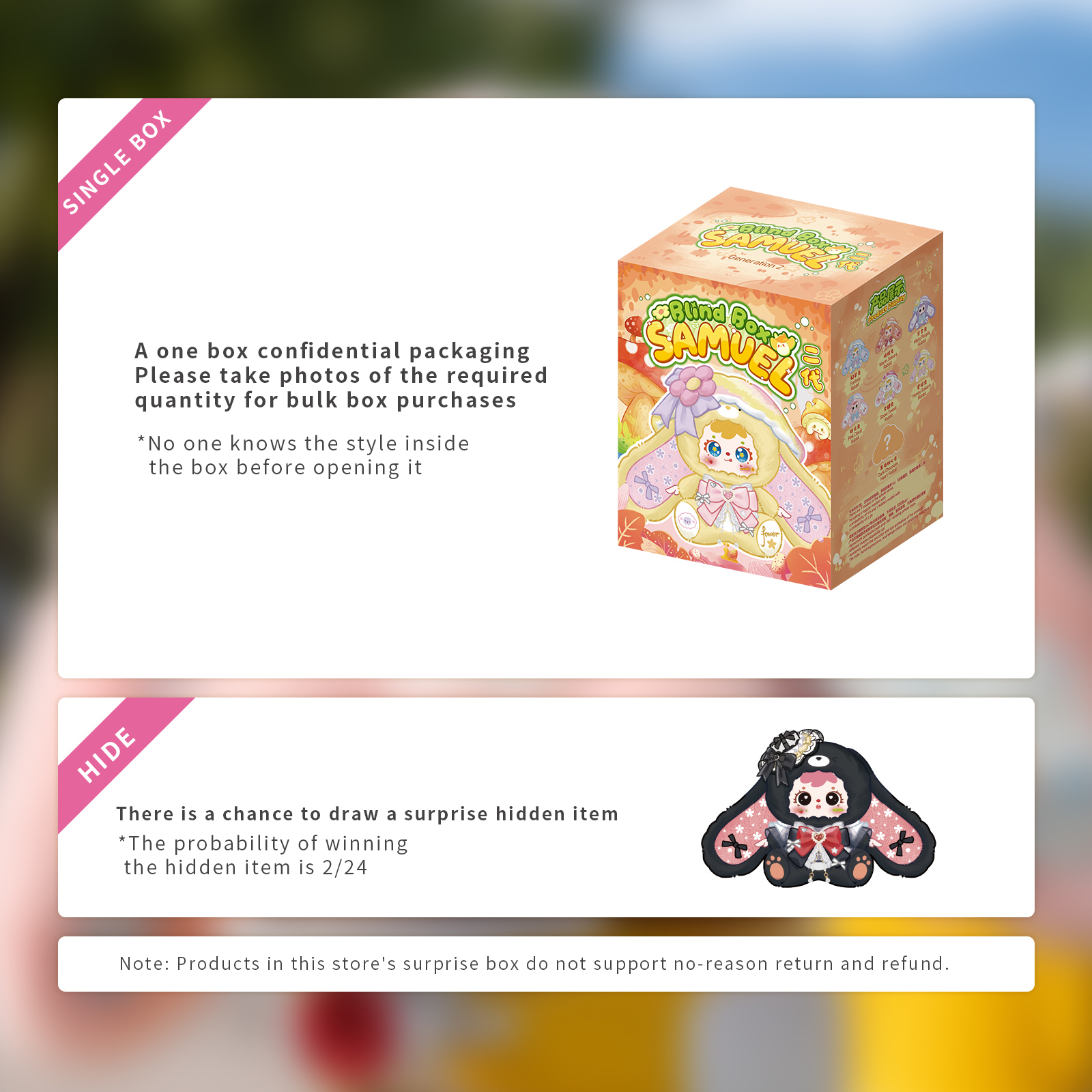 Samuel Rong'er Xianzong Second‑Generation 800% Plush Blind Box, Large Collectible Plush Doll