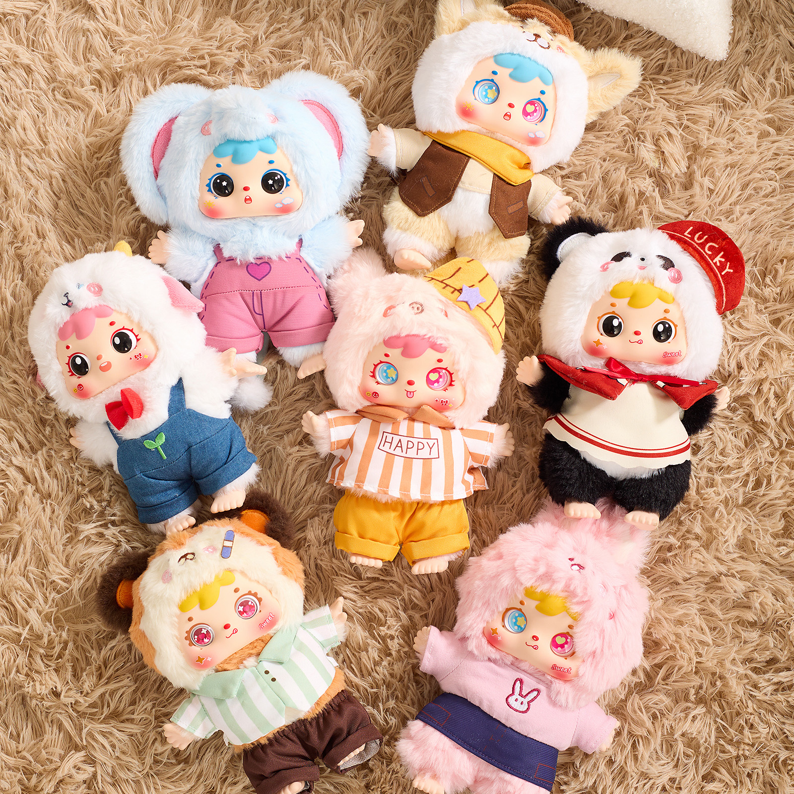 Samuel Cute Plush Blind Box, Removable Outfit Collectible Vinyl Doll