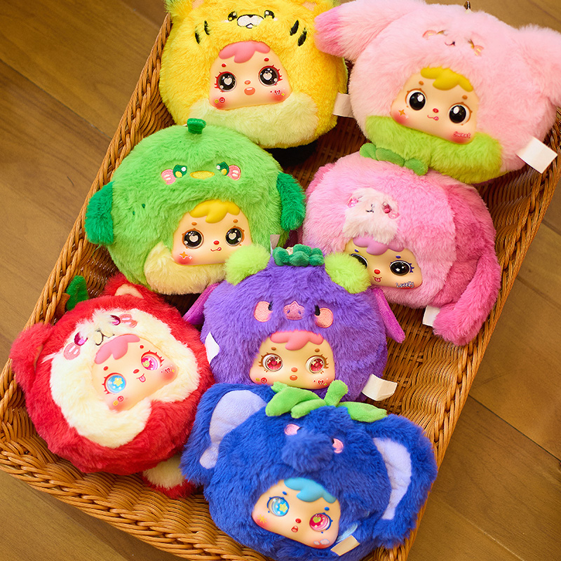 Samuel Fruit Animal Park Pendant Blind Box, Cute Plush Keychain Collectible Doll