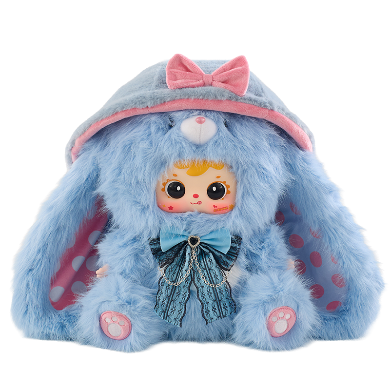 Samuel Velvet Ear 800% Plush Blind Box, Rotatable Eyeball Interchangeable Face Shell Collectible Doll