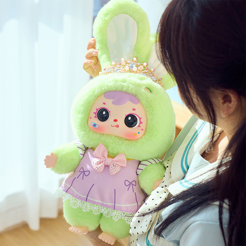 Samuel Crown Rabbit 400% Plush Blind Box, Cute Collectible Vinyl Doll Keychain Ornament