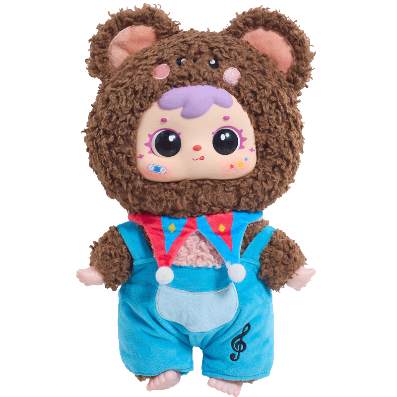 Samuel 400% Cute Pet Party Plush Blind Box, Collectible Vinyl Doll with 360° Rotatable Eyeballs