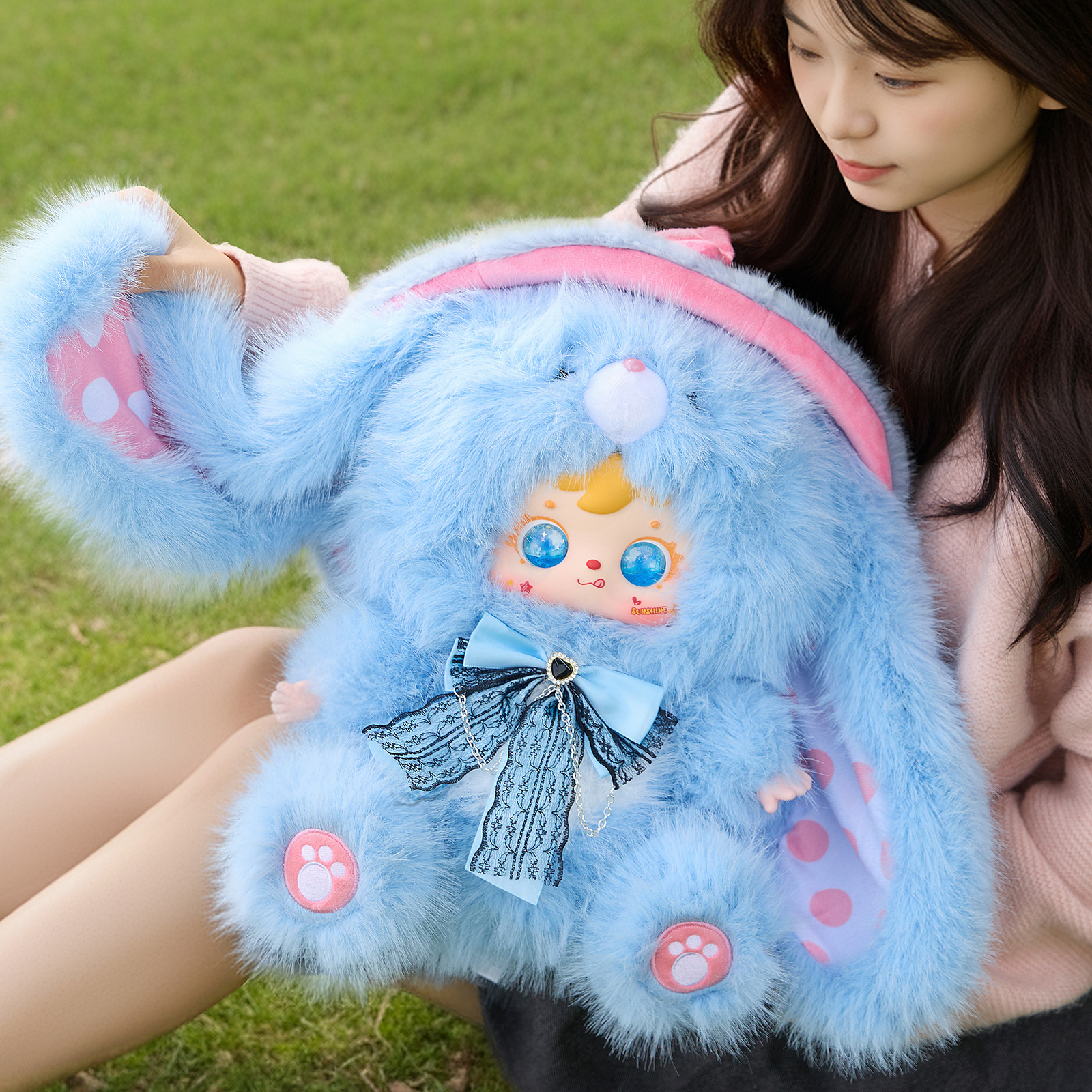 Samuel Velvet Ear 800% Plush Blind Box, Rotatable Eyeball Interchangeable Face Shell Collectible Doll