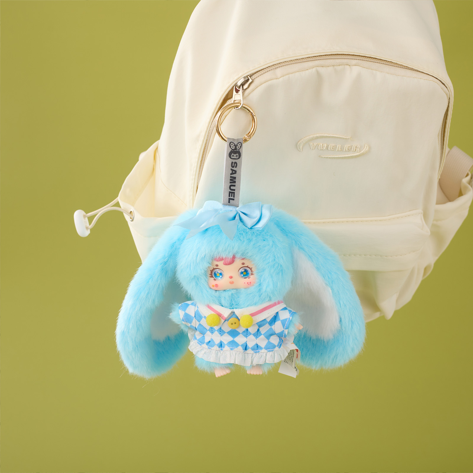 Samuel Flower Field Rabbit Plush Blind Box, Cute Collectible Vinyl Figure Keychain Pendant, 6 Regular+1 Hidden Style