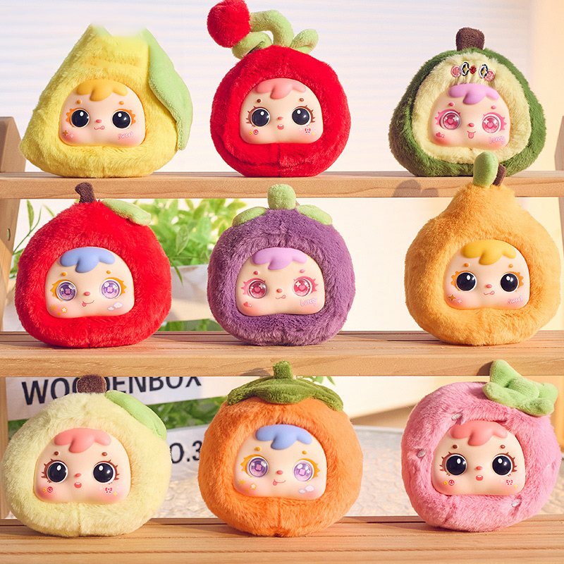 Samuel Heartbeat Series Plush Pendant Blind Box, Cute Fruit Collectible Keychain Doll