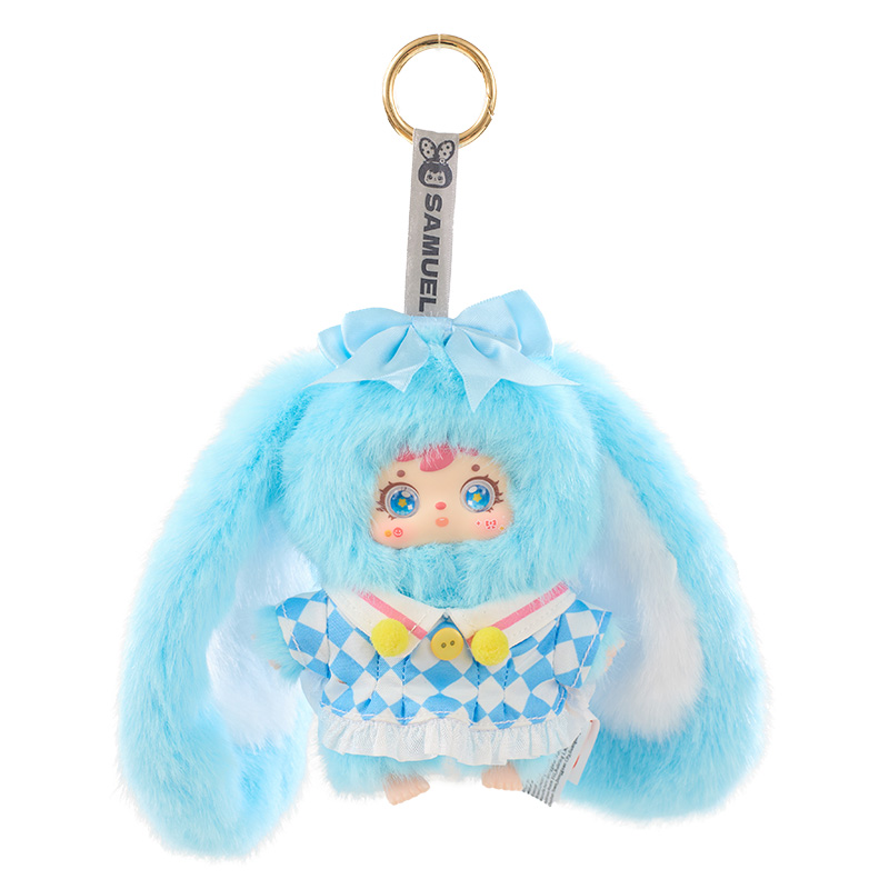 Samuel Flower Field Rabbit Plush Blind Box, Cute Collectible Vinyl Figure Keychain Pendant, 6 Regular+1 Hidden Style