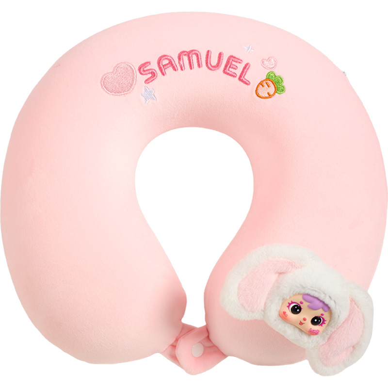 Samuel U‑shaped Pillow Blind Box MR5017, Cute Memory Foam Travel Neck Pillow with 4% Rare Green Bamboo Panda Hidden Variant