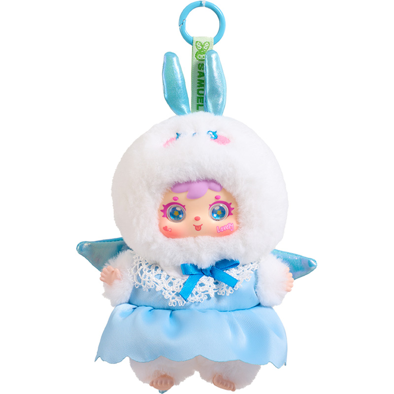 Samuel Ocean Gathering Day Plush Blind Box, Interchangeable Face Shell Rotatable Eyeball Keychain Pendant Collectible Doll