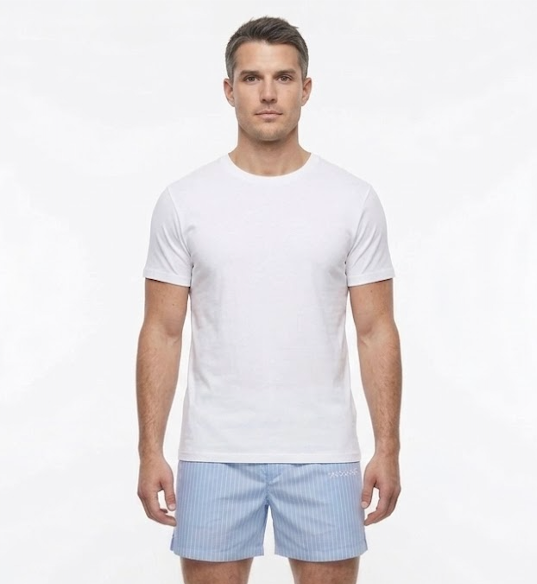 Striped Elastic Waist Shorts