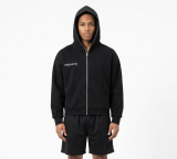 Fleeced Full-Zip Boxy Hoodie