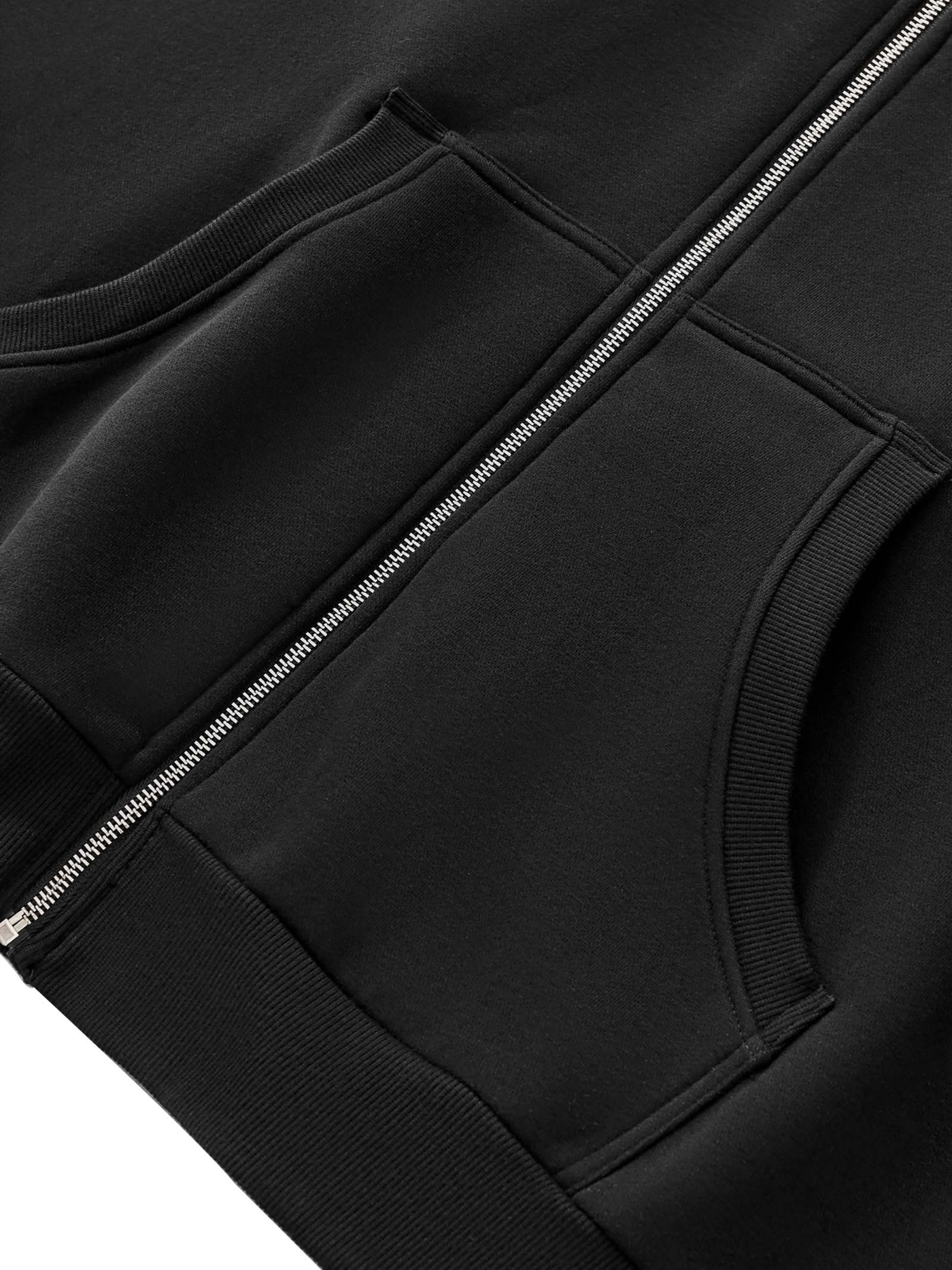 Fleeced Full-Zip Boxy Hoodie