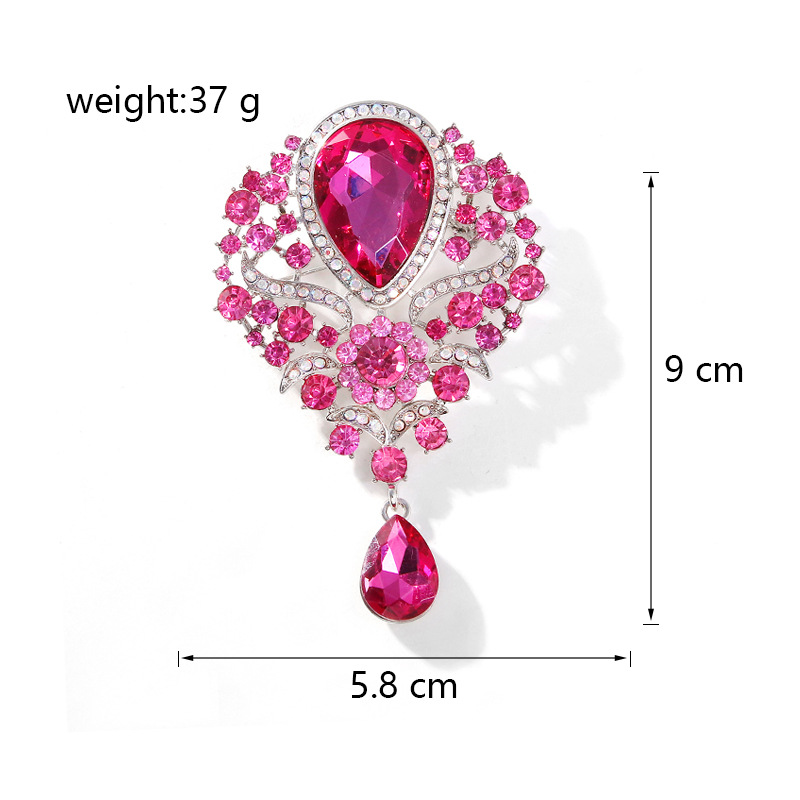 Wholesale Teardrop Rhinestone Brooch, Vintage Crystal Lapel Pin for Women