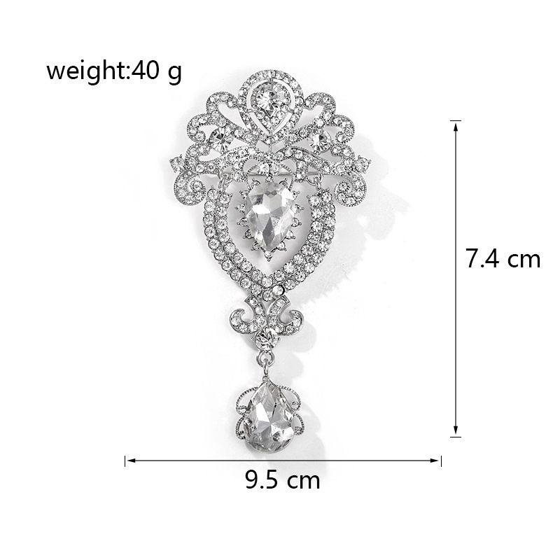 Wholesale Teardrop Crystal Brooch, Rhinestone Decor Lapel Pin