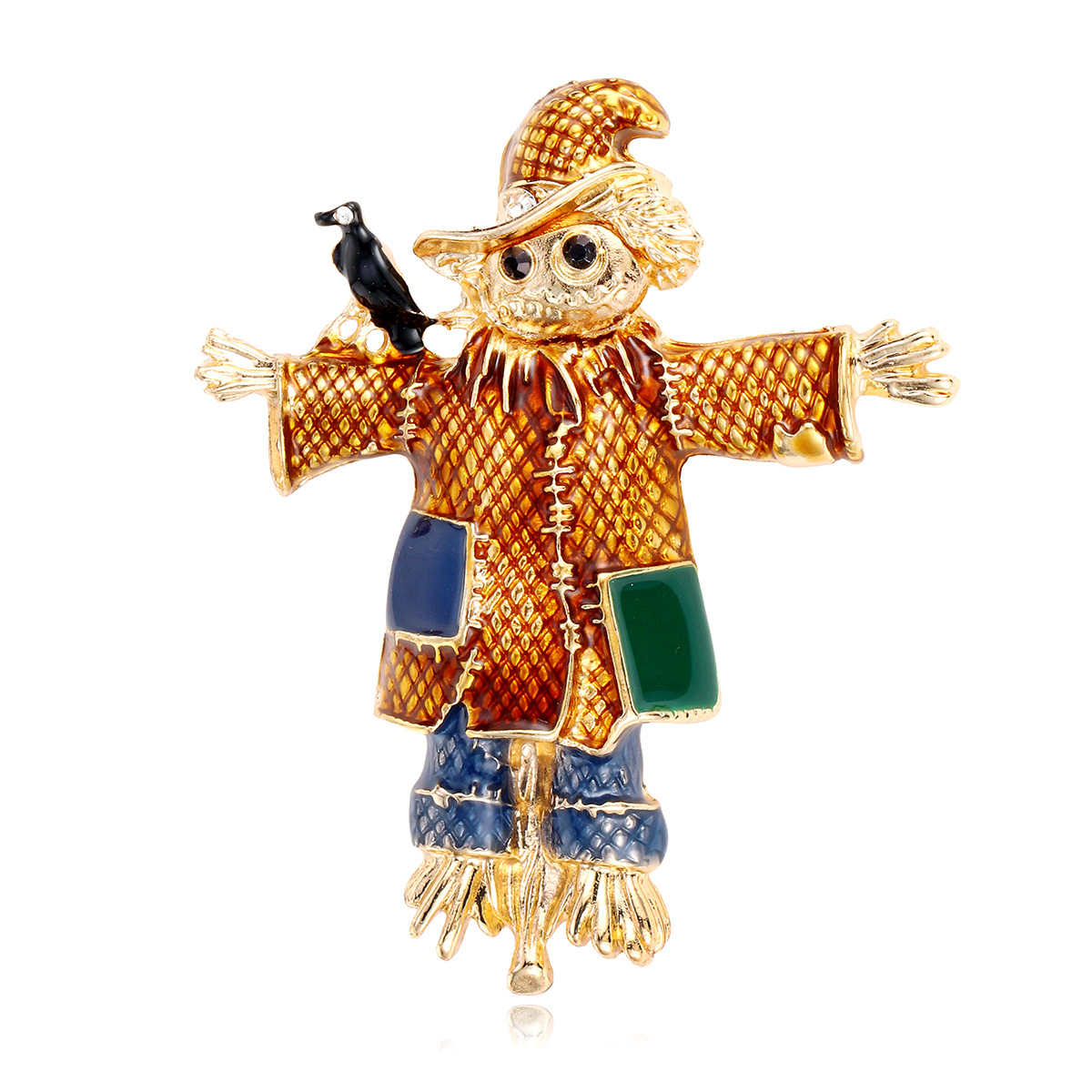 Wholesale Scarecrow Brooch, Colorful Enamel Figure Lapel Pin