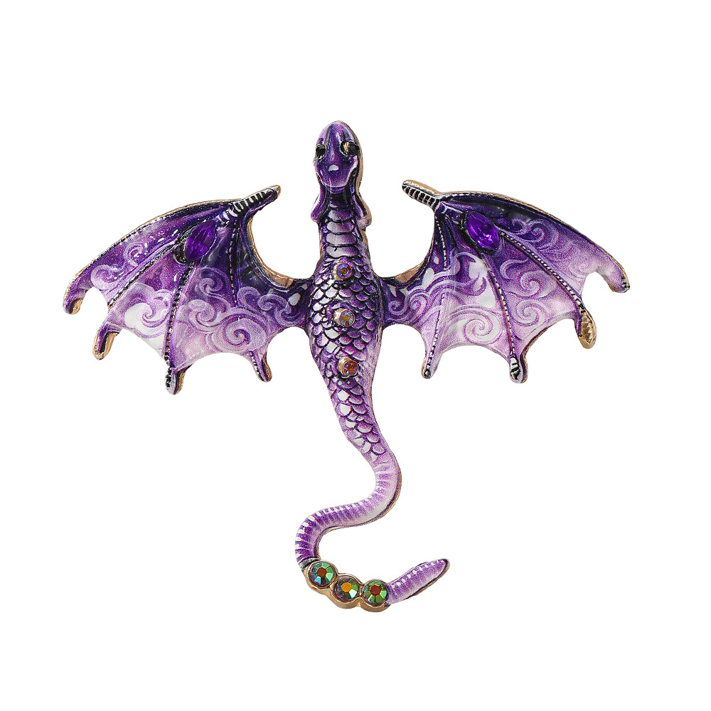 Wholesale Flying Dragon Enamel Brooch, Animal Rhinestone Lapel Pin