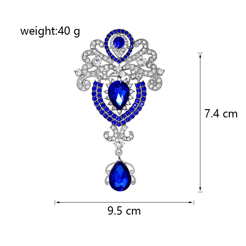 Wholesale Teardrop Crystal Brooch, Rhinestone Decor Lapel Pin